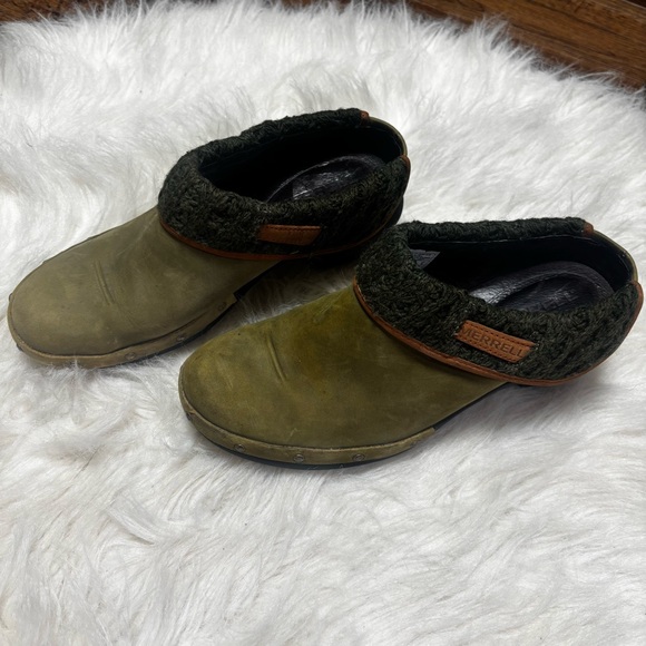 Merrell Luxe Knit Olive Slip On Mules Clogs Women's 7.5 - Picture 4 of 11